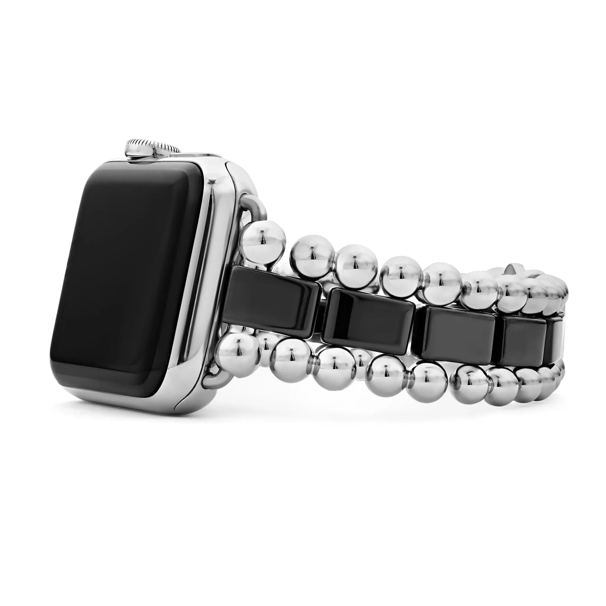 heart bangles for women -Black Ceramic and Stainless Steel Watch Bracelet-38-45mm