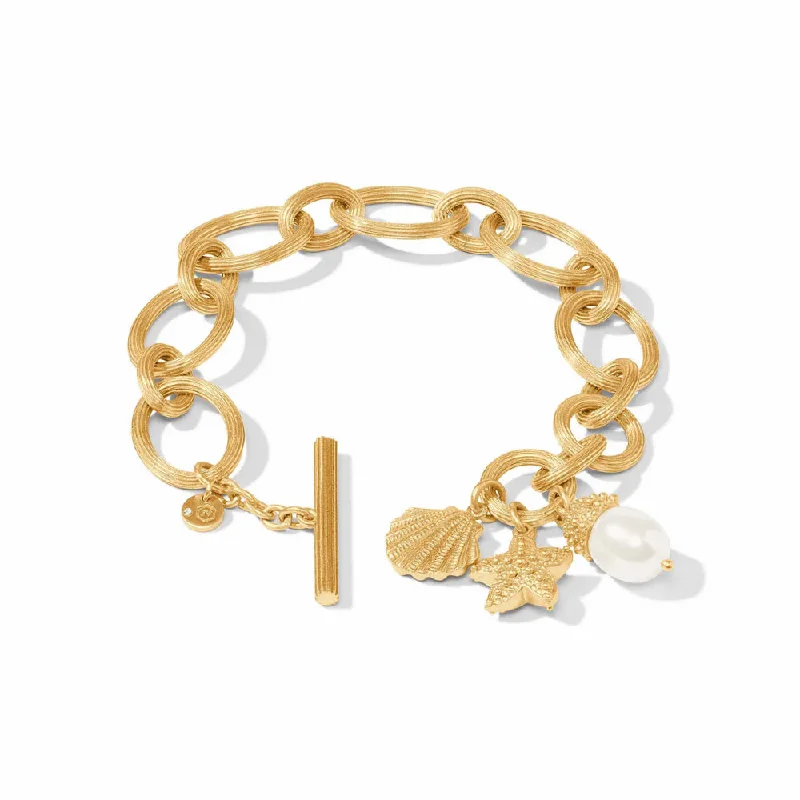 chic bracelets for women -Julie Vos Sanibel Charm Link Bracelet - Pearl