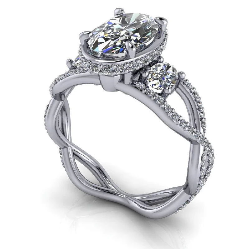 platinum engagement rings for women -Adley No. 1 Moissanite Ring