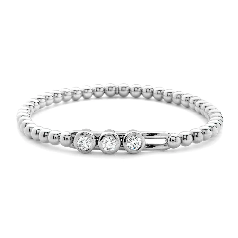 pearl bracelets for women -0.60ctw, 18K White Gold Tresore Stretch Bracelet