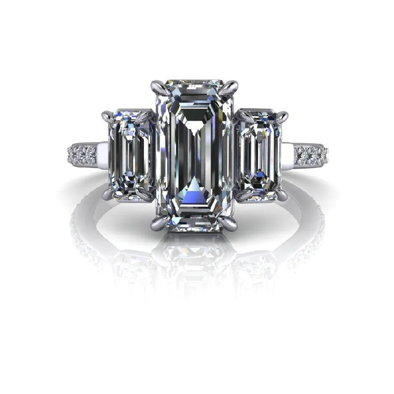 diamond halo engagement rings for women -Jessamine No. 1 Moissanite Ring