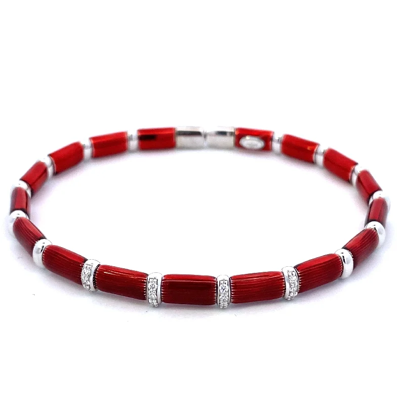 precious stone bracelets for women -Candy Apple Red Bangle Bracelet