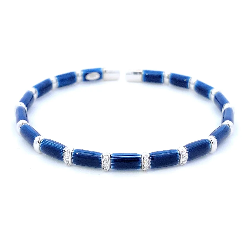 etched bracelets for women -Long Island Blue Bangle Bracelet