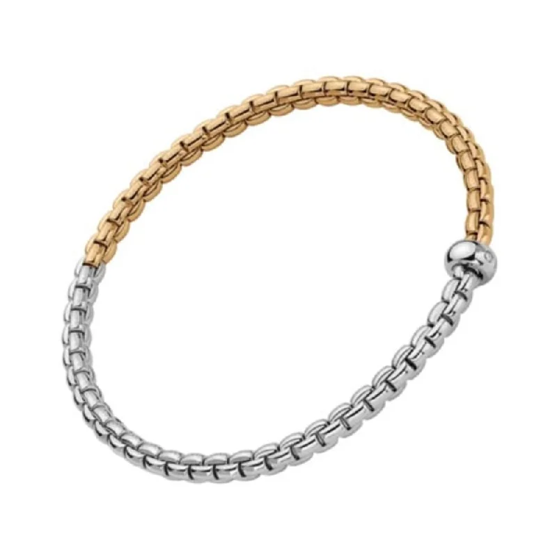 braided bracelets for women -Fope 18k Gold Eka Flex'it Two-Tone Mesh Bracelet