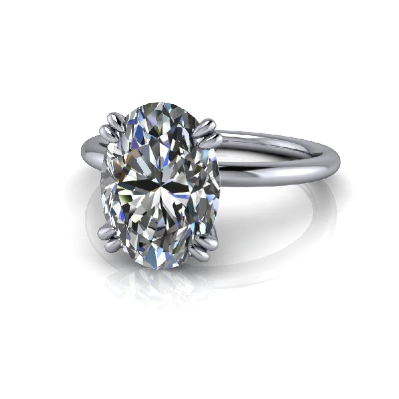 diamond and platinum engagement rings for women -Emilia No. 1 Moissanite Ring