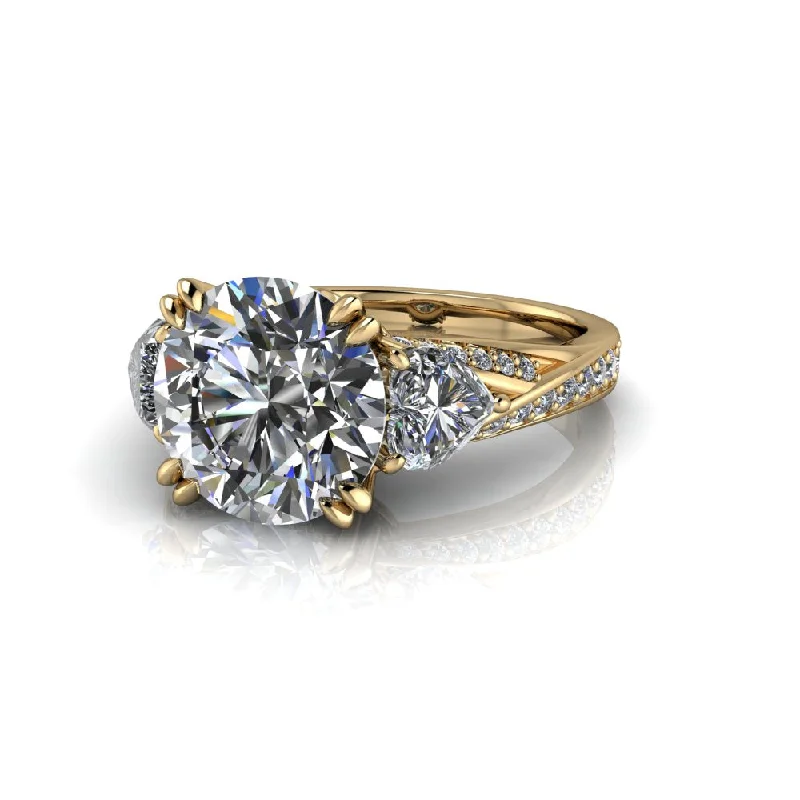 round cut engagement rings for women -Sage No. 3 Moissanite Ring