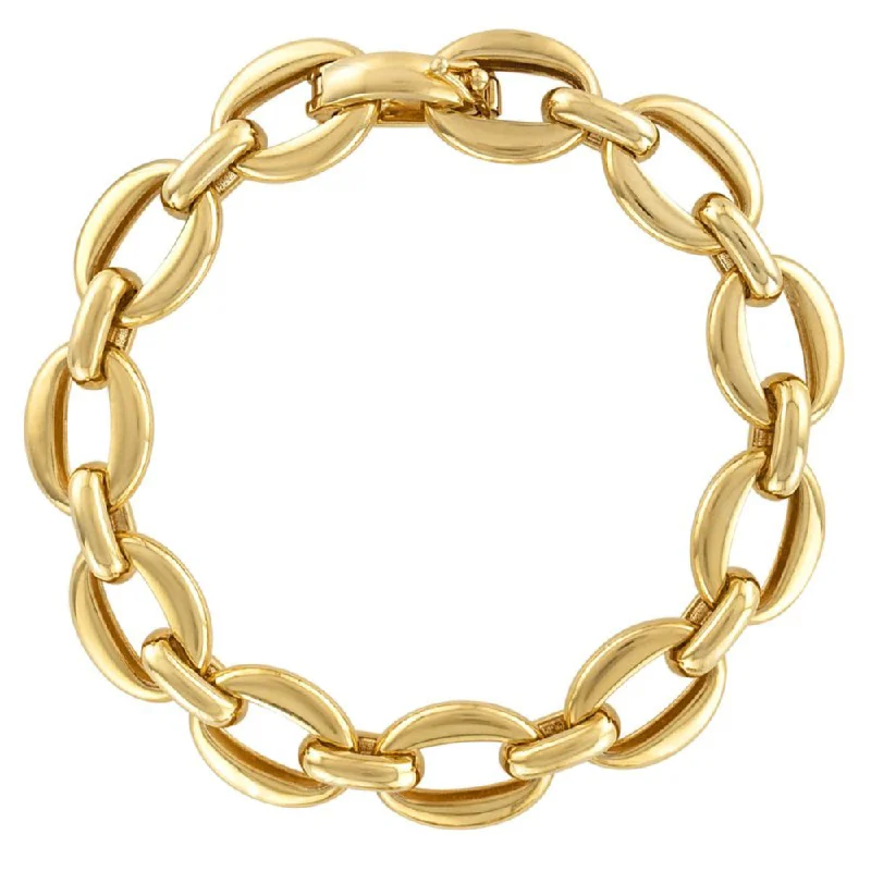 sparkly bangles for women -14k Gold Oval Links Bracelet