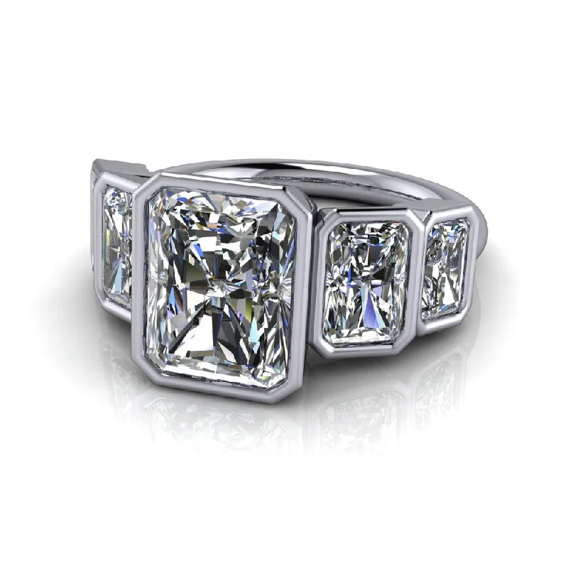 engagement rings with diamonds and sapphires for women -Roxy No. 2 Moissanite Anniversary Ring