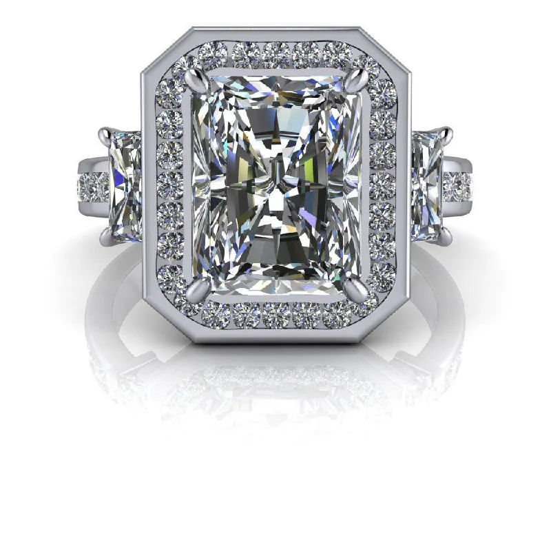 engagement rings with aquamarine and diamonds for women -Lacy No. 1 Moissanite Ring