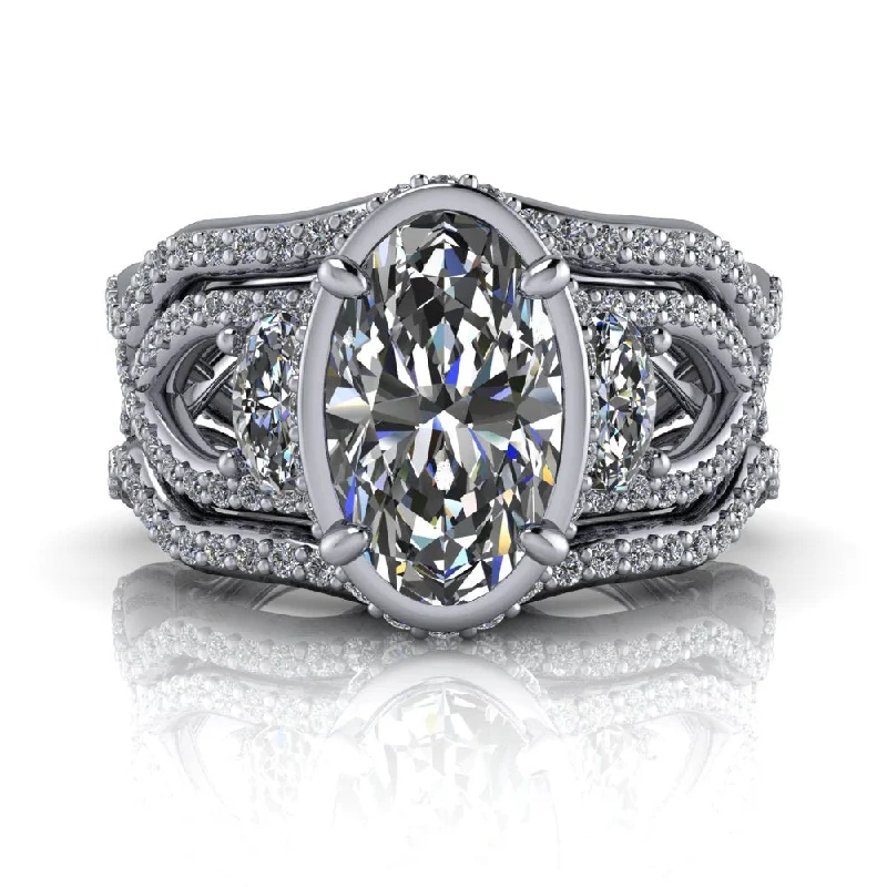 heirloom engagement rings for women -Adley No. 2 Moissanite Bridal Set