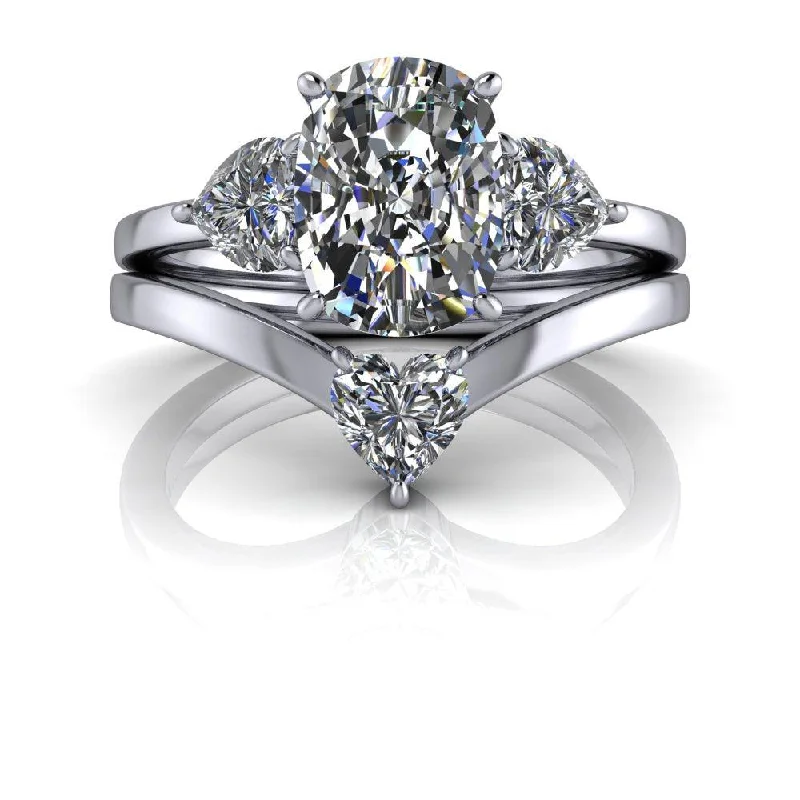 custom platinum engagement rings for women -Elliana No. 2 Moissanite Bridal Set