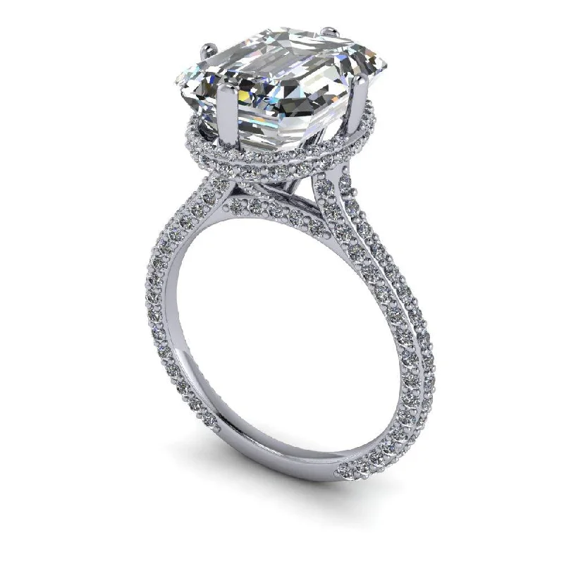 custom platinum engagement rings for women -Sky No. 5 Moissanite Ring