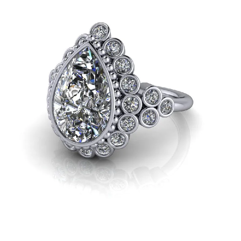 double band engagement rings for women -Dahlia No. 3 Moissanite Ring