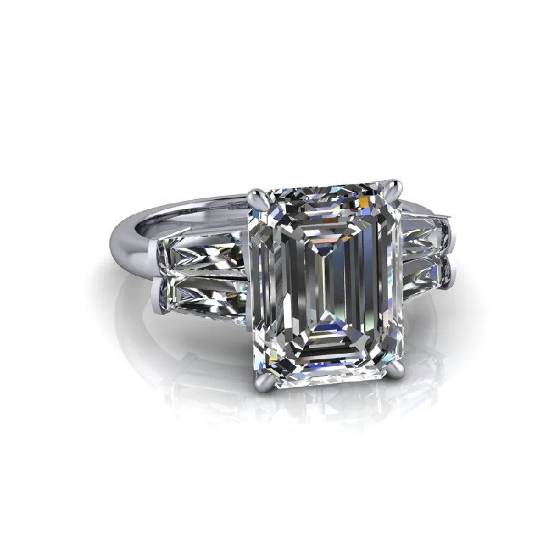 side stone engagement rings for women -Adalyn No. 1 Moissanite Ring