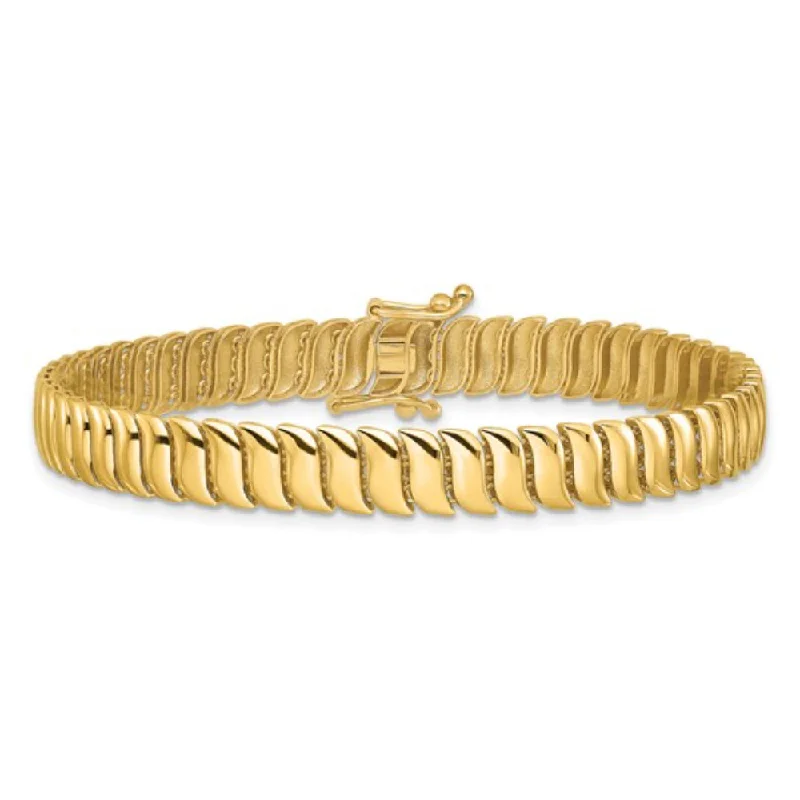 modern bracelets for women -14k Gold Fancy Link Bracelet