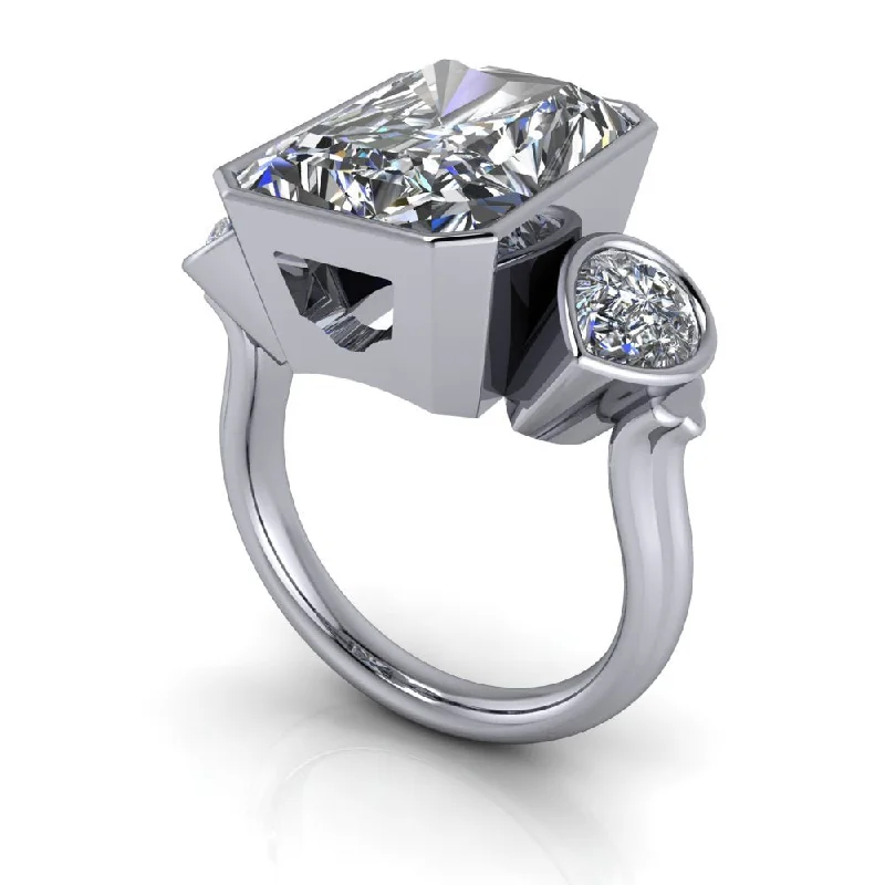 platinum engagement rings for women -Frieda No. 1 Moissanite Ring