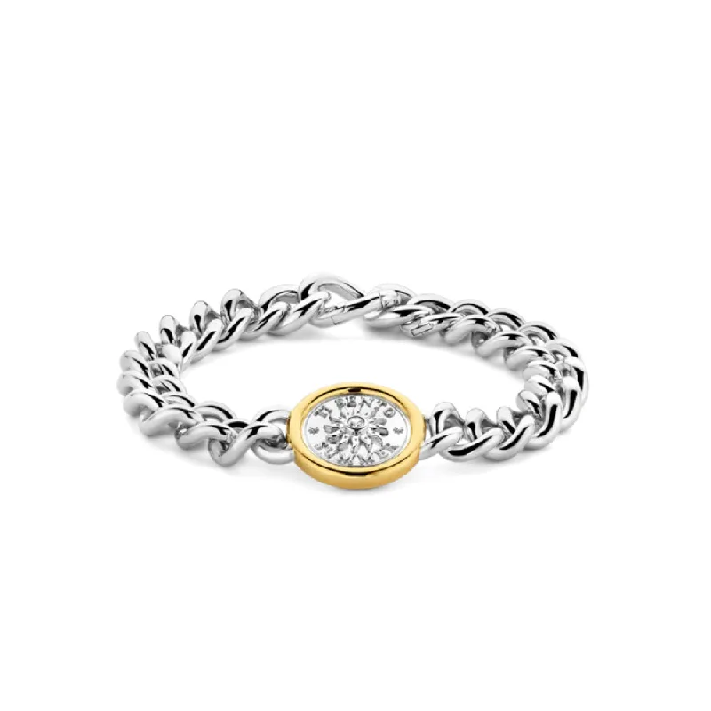 inspirational bracelets for women -Ti Sento Two-Tone Coin Bracelet