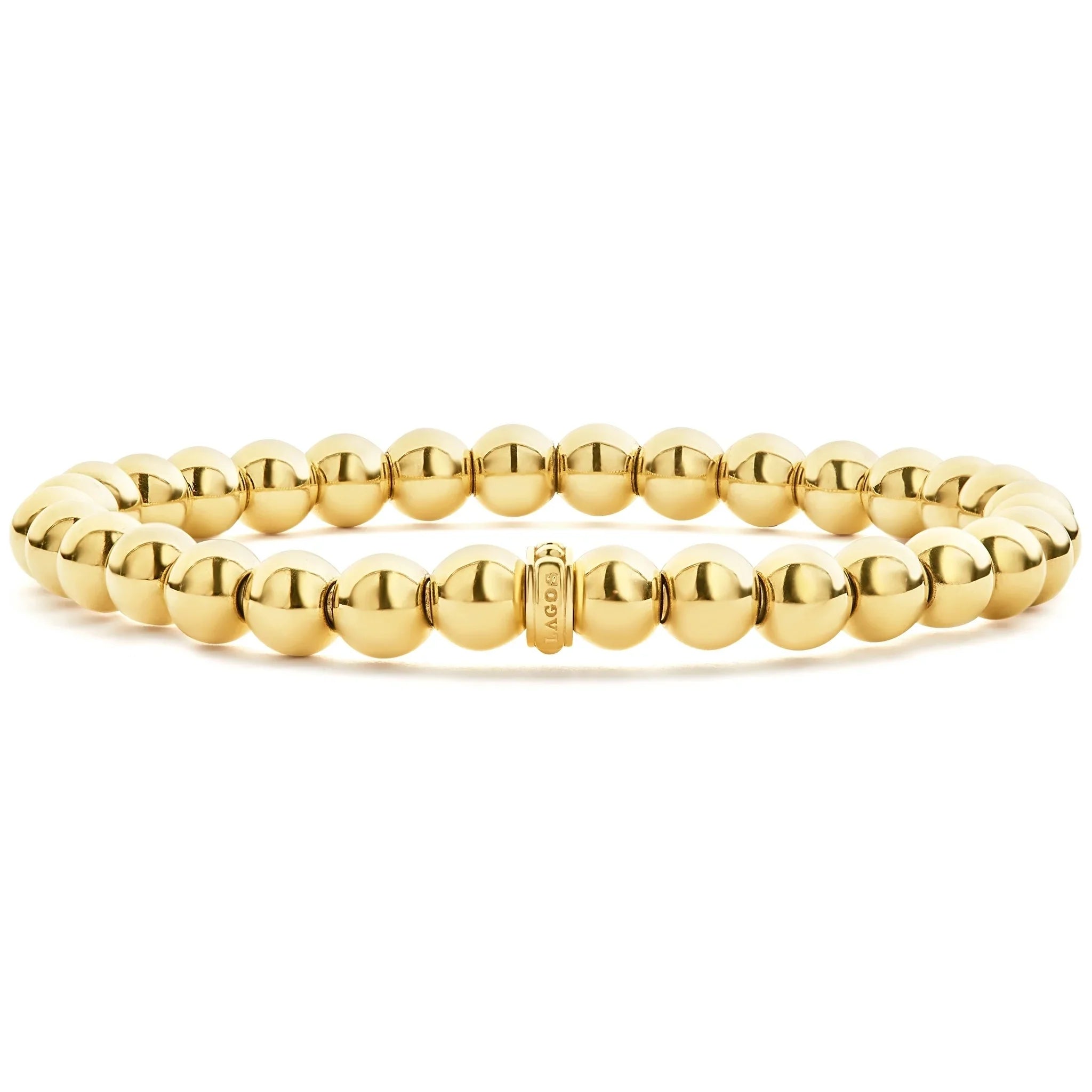 woven bracelets for women -18K Gold Bead Bracelet | 6mm