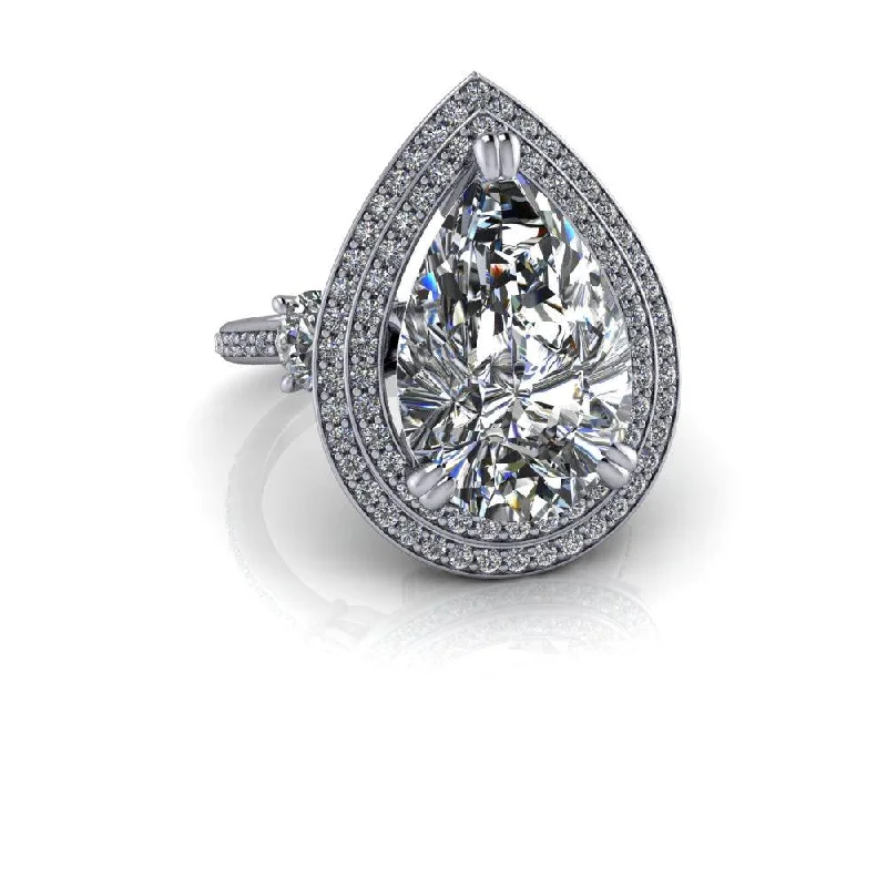 solitaire diamond engagement rings for women -Samantha No. 1 Moissanite Ring