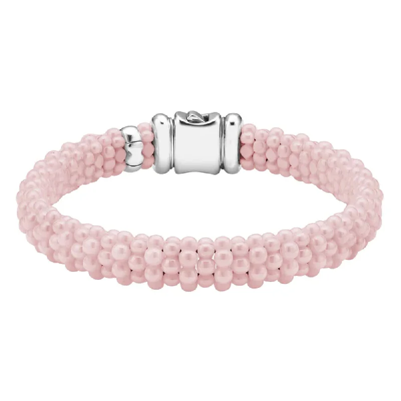 lucky bracelets for women -Lagos Pink Caviar Ceramic Beaded Bracelet, 9mm