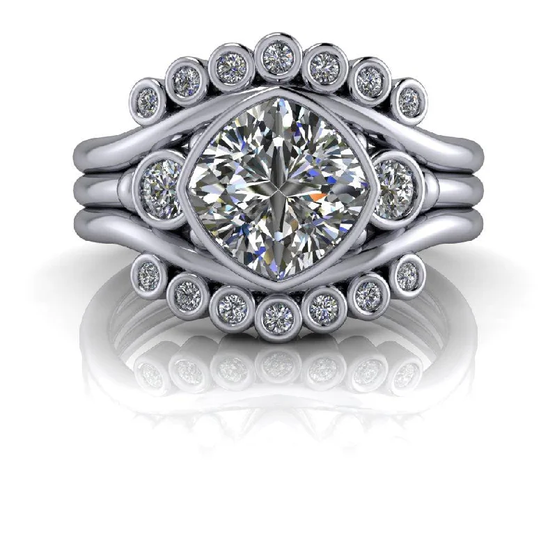 modern engagement rings for women -Stevie No. 3 Moissanite Bridal Set