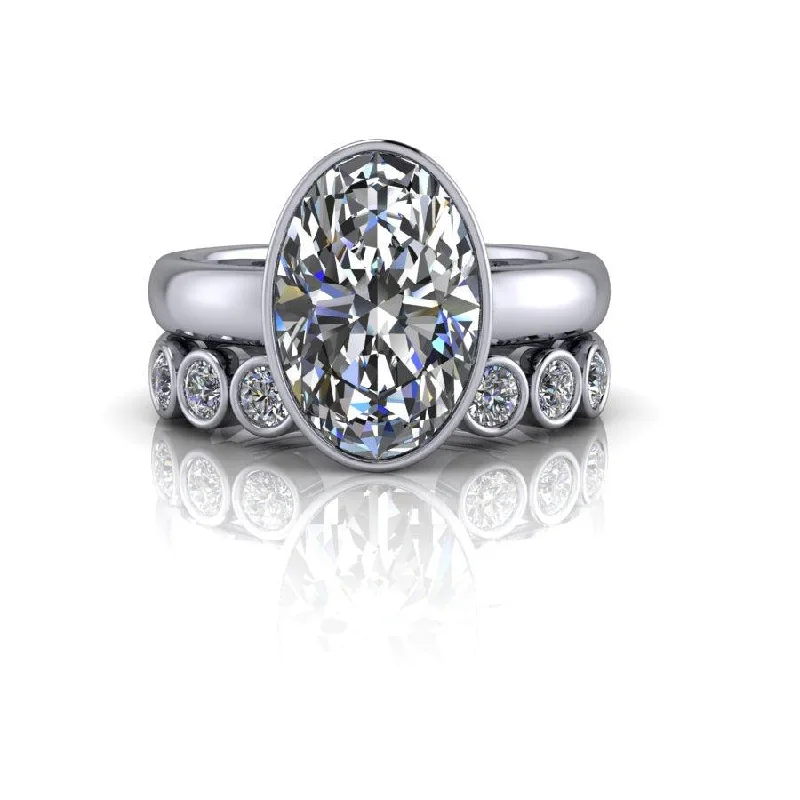 custom engagement rings for women -Julie No. 2 Moissanite Bridal Set