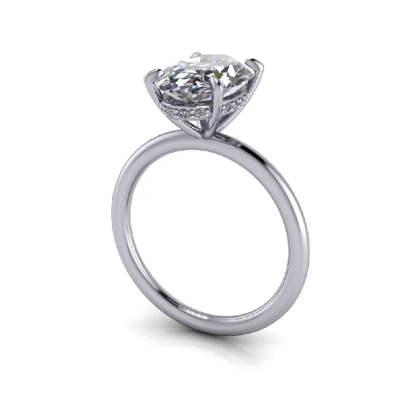 halo setting engagement rings for women -Adina No. 4 Moissanite Ring