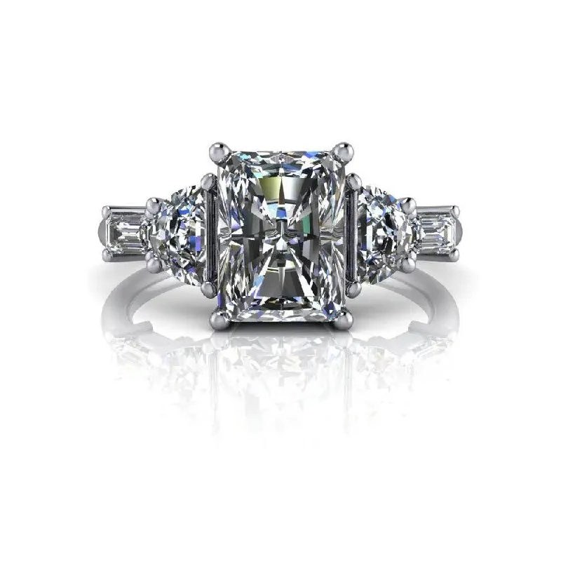 cushion cut diamond engagement rings for women -Josephine No. 1 Moissanite Ring