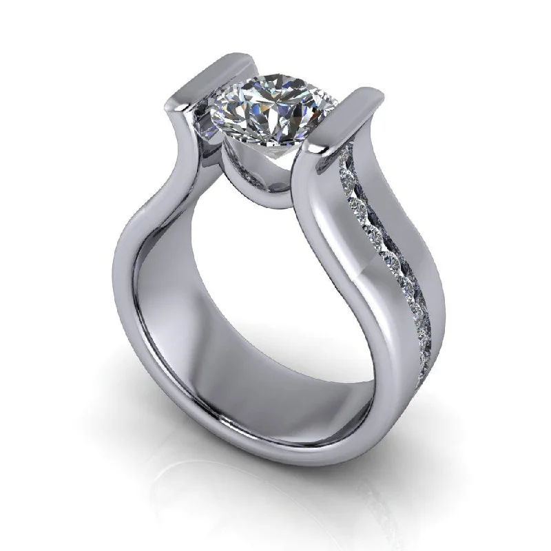 round cut engagement rings for women -Gwendolyn No. 1 Moissanite Ring