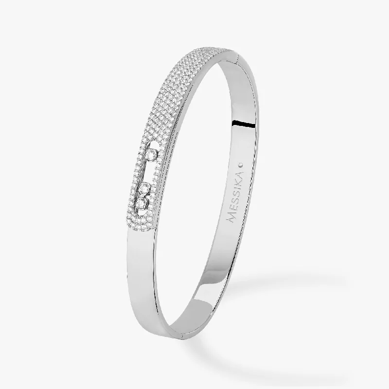 custom bracelets for women -1.24ctw White Gold Diamond Bangle Bracelet