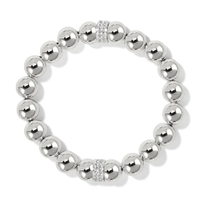 unique bracelets for women -Brighton Meridian Stretch Bracelet-Silver Tone Beads