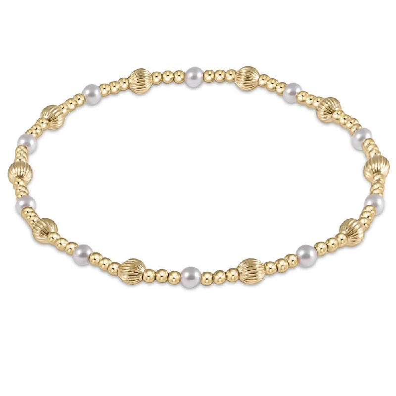 simple bracelets for women -enewton 6.25" Dignity Sincerity Gemstone 4mm Bead Bracelet- Pearl