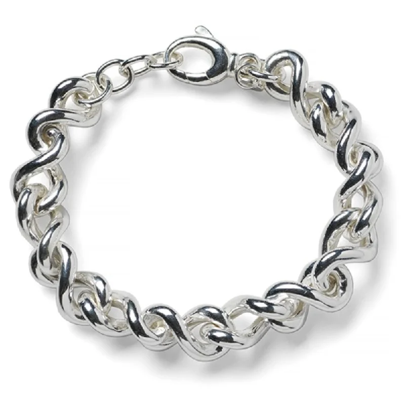 pearl bracelets for women -Sterling Silver Infinity Links Bracelet