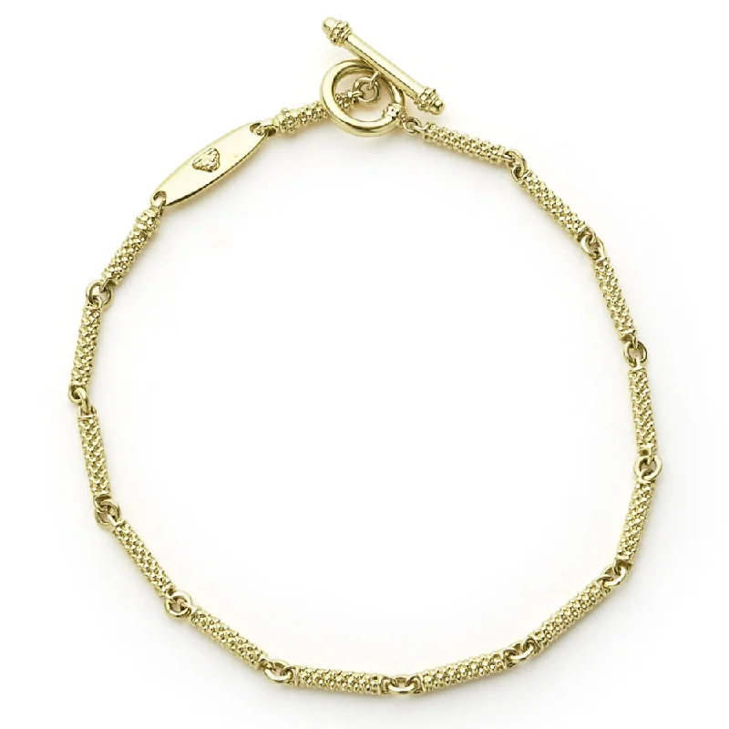 simple bracelets for women -Lagos 18k Superfine Caviar Link Bracelet