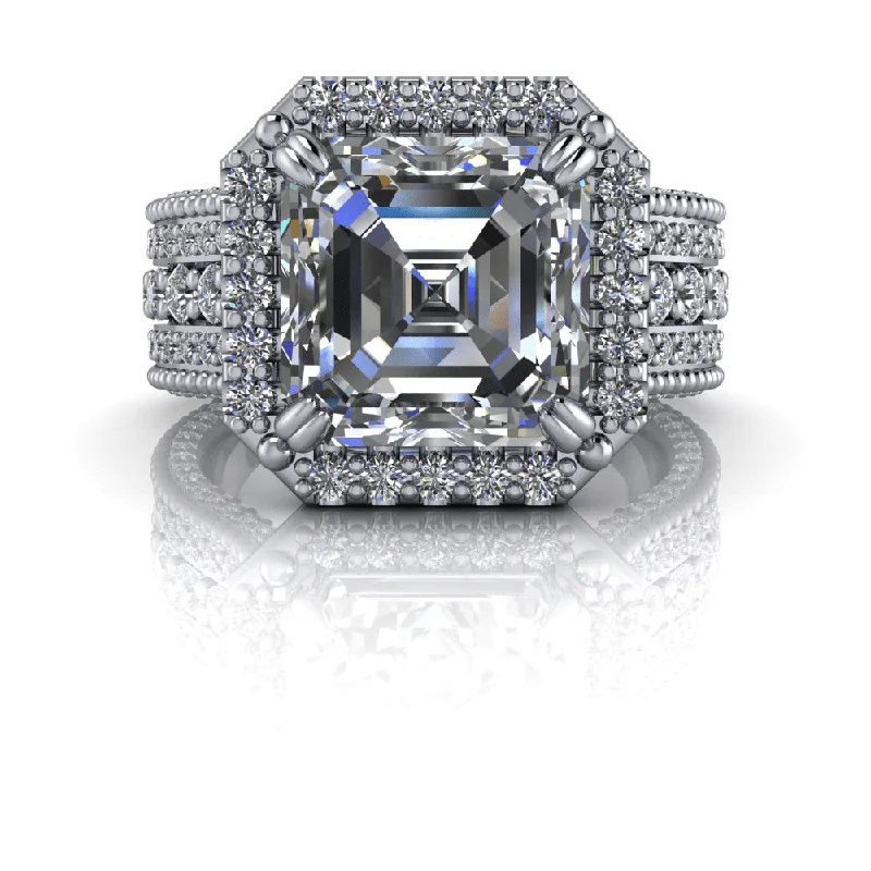 square diamond engagement rings for women -Cindy No. 1 Moissanite Ring