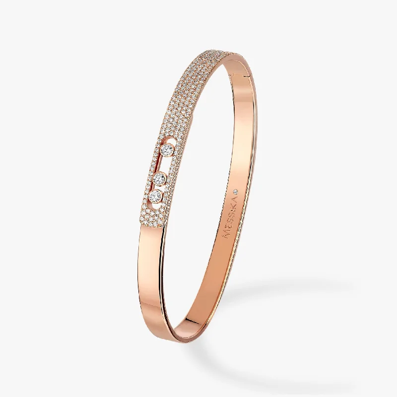 stretchy bangles for women -0.94ctw Rose Gold Diamond Pavé Bangle Bracelet