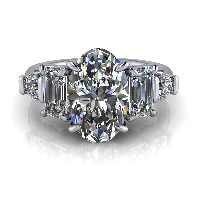 halo engagement rings for women -Maya No. 1 Moissanite Ring