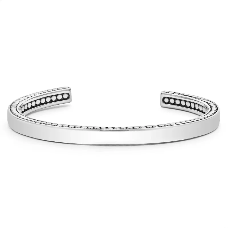 engraved bracelets for women -Lagos Anthem Silver Cuff Bracelet, 6mm