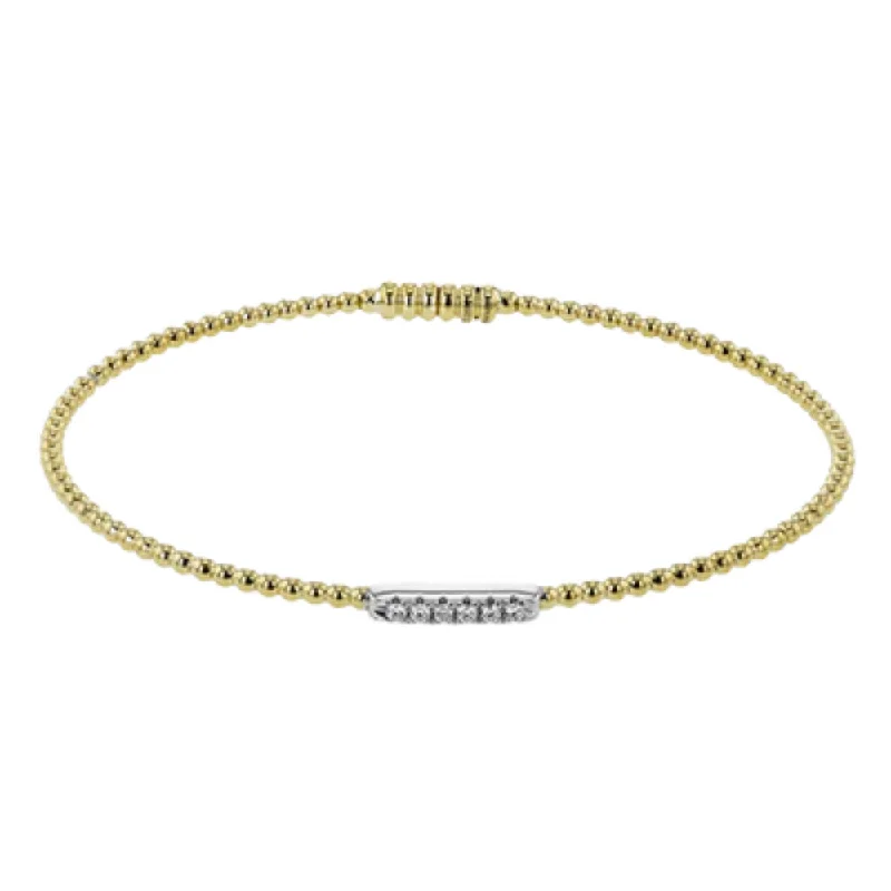 diamond bangles for women -Simon G. 18k Two-Tone Beaded Bangle Bracelet