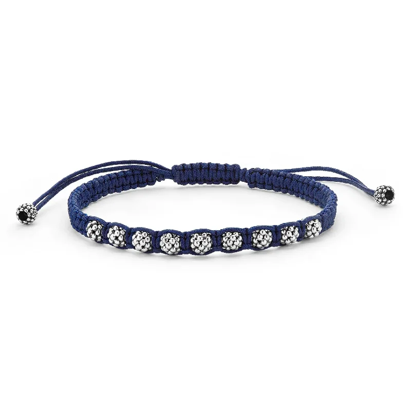 woven bracelets for women -Navy Blue Macrame Bracelet