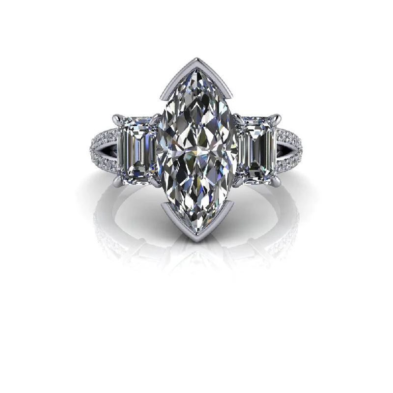 cushion cut diamond engagement rings for women -Sylvie No. 1 Moissanite Ring