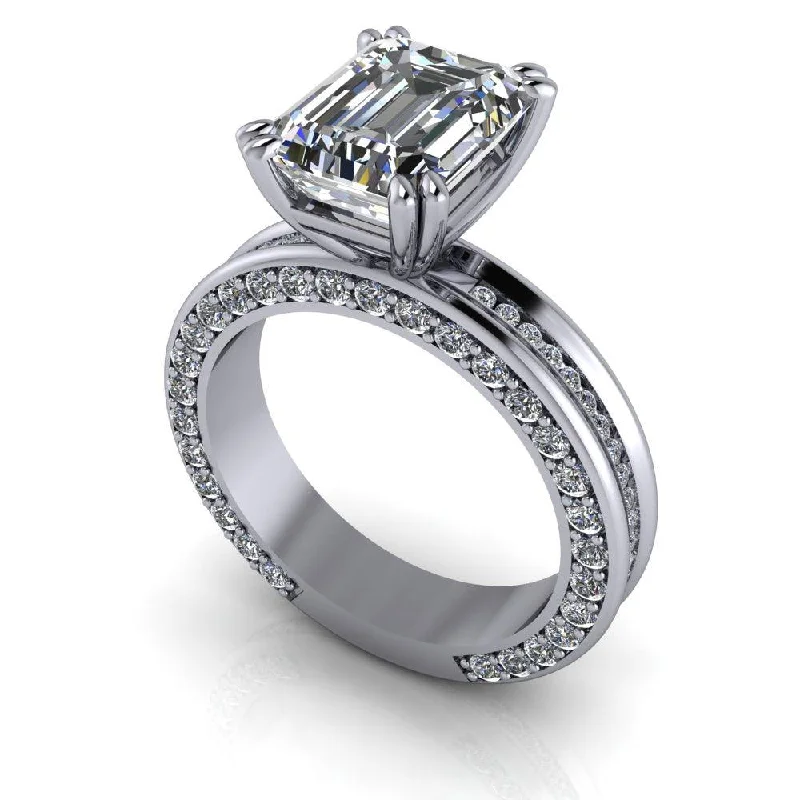 unique engagement rings with diamonds for women -Leslie No. 1 Moissanite Ring