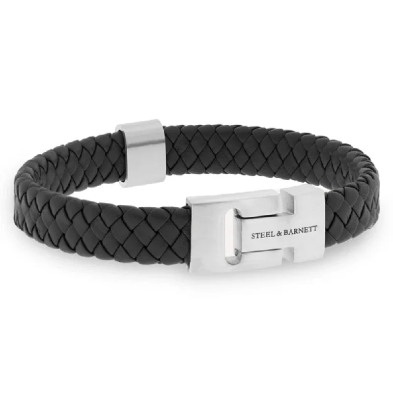 custom bangle bracelets for women -Steel & Barnett Men's Leather "Harrison" Bracelet