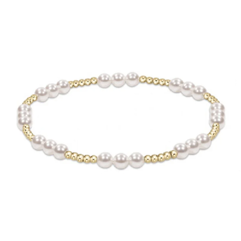 engraved bracelets for women -enewton 7.25" extends Joy Pattern 4mm Bead Bracelet - Pearl