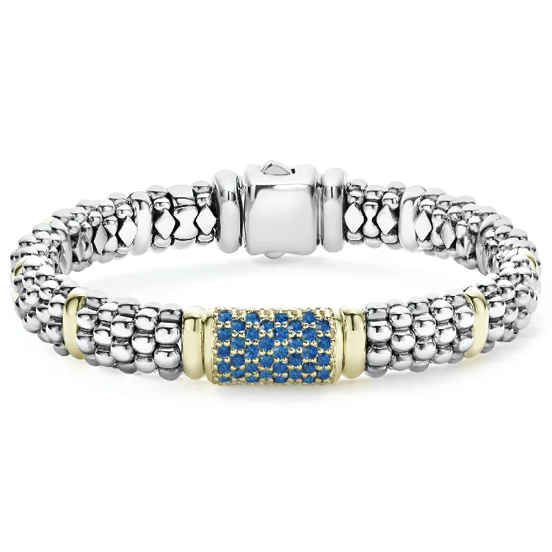 bracelet sets for women -Blue Sapphire Caviar Bracelet | 9mm