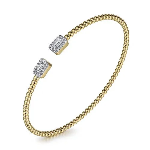 leather bracelets for women -Yellow Gold and Diamond Bangle Bracelet