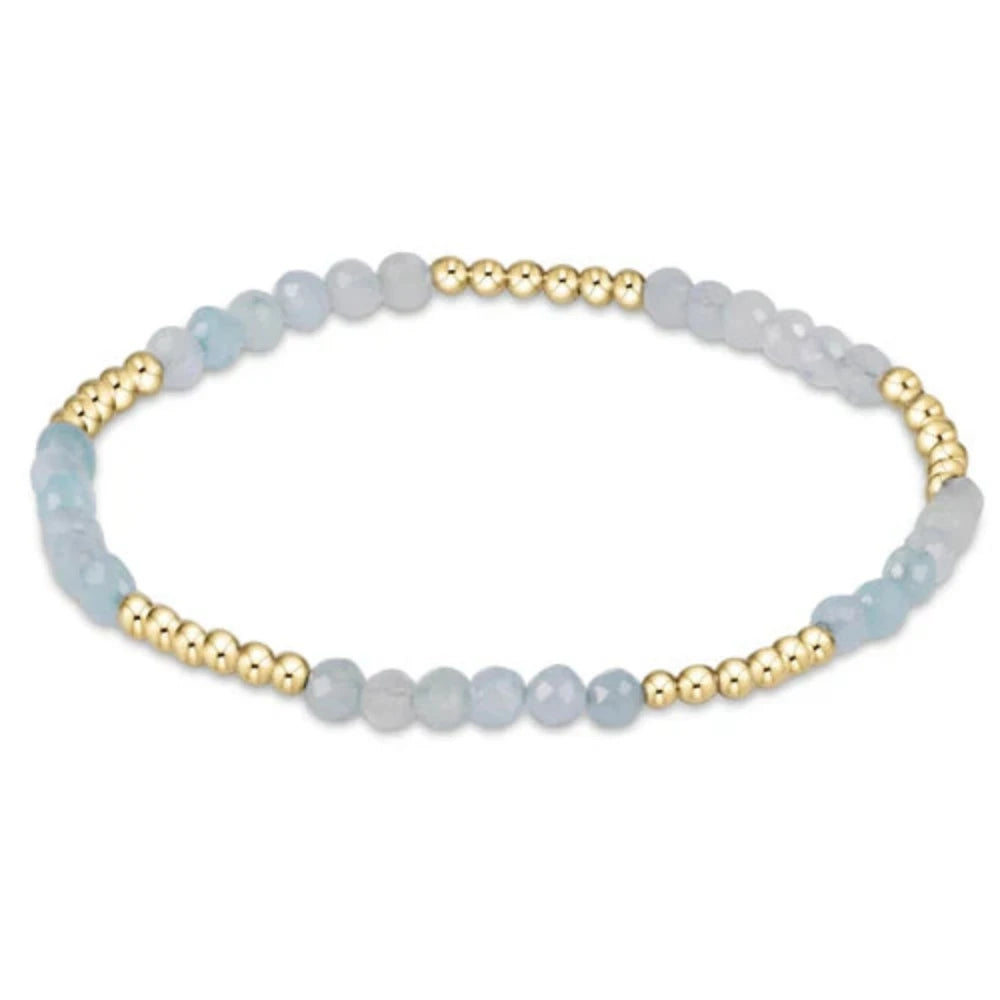 bold bracelets for women -enewton 6.25" Blissful Pattern 2.5mm Bead Gemstone Bracelet - Aquamarine