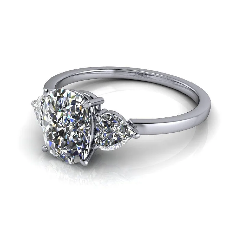 cushion cut halo engagement rings for women -Elliana No. 1 Moissanite Ring