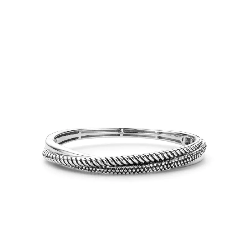 wire bangles for women -Ti Sento Twist Bangle Bracelet