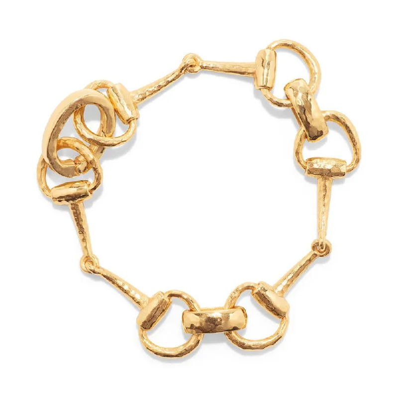 pearl bangles for women -Capucine De Wulf Equestrian Snaffle Bit Bracelet in Gold